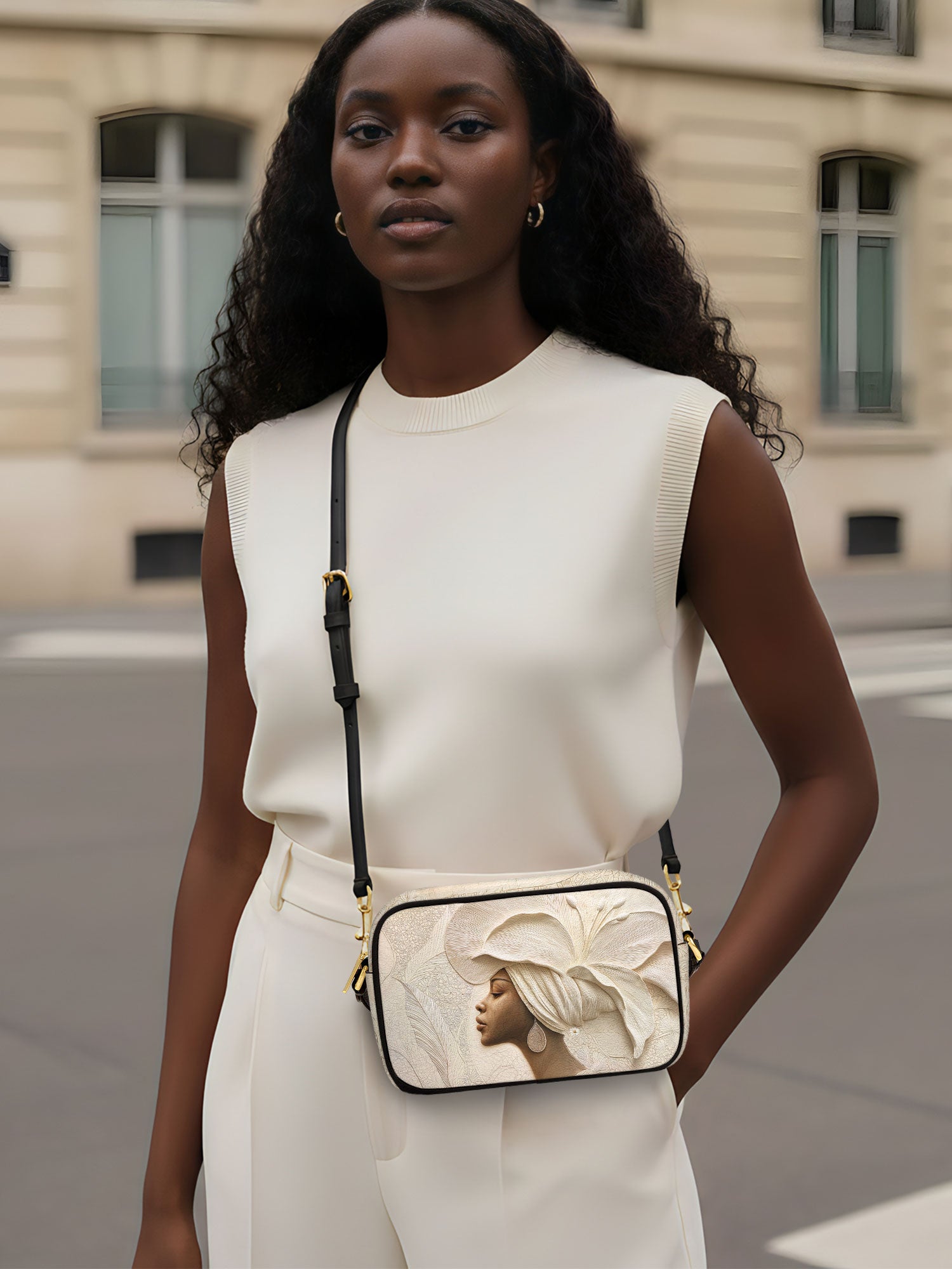 Ivory Blossom Boxy Crossbody Bag QR0TV067