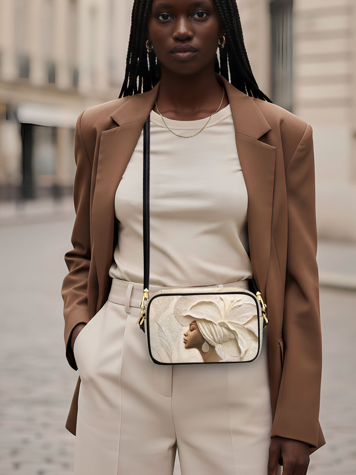 Ivory Blossom Boxy Crossbody Bag QR0TV067