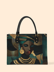 Emerald Realm Premium Leather Handbag QR0XD844