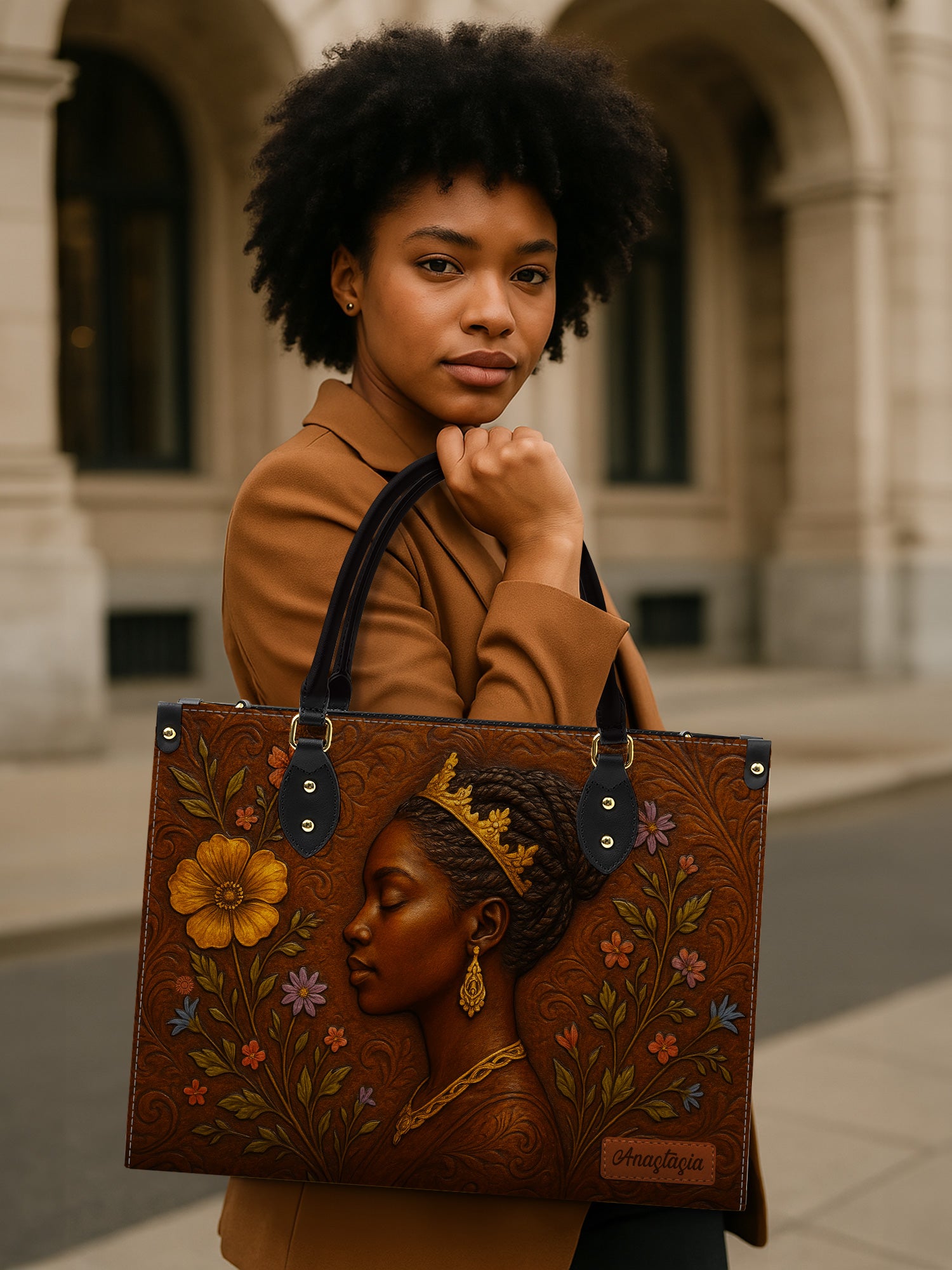 Blossoming Elegance Premium Leather Handbag