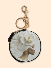 Luminous Bloom Circular Coin Pouch Bag Charm QR0TV121