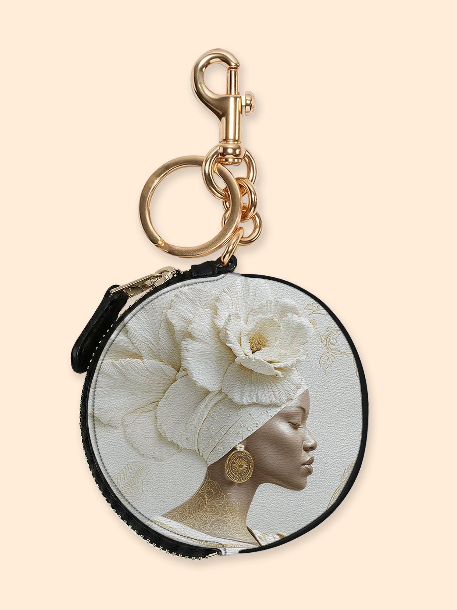 🎁 Luminous Bloom Circular Coin Pouch Bag Charm QR0TV121 (100% off)