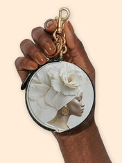 Luminous Bloom Circular Coin Pouch Bag Charm QR0TV121