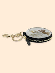 Luminous Bloom Circular Coin Pouch Bag Charm QR0TV121
