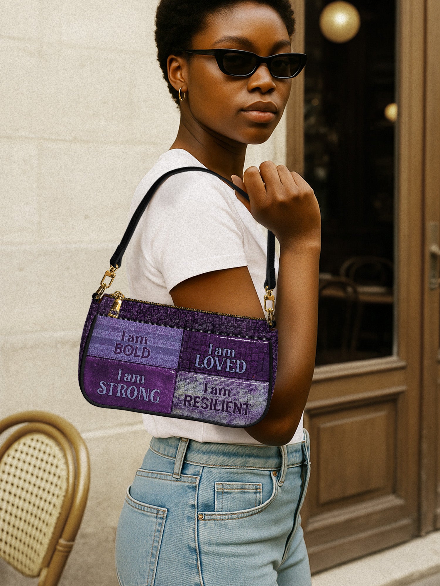 Purple Affirmations Classic Zip Pochette QR0XD1048