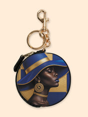Sapphire Grace Circular Coin Pouch Bag Charm QR0HH217