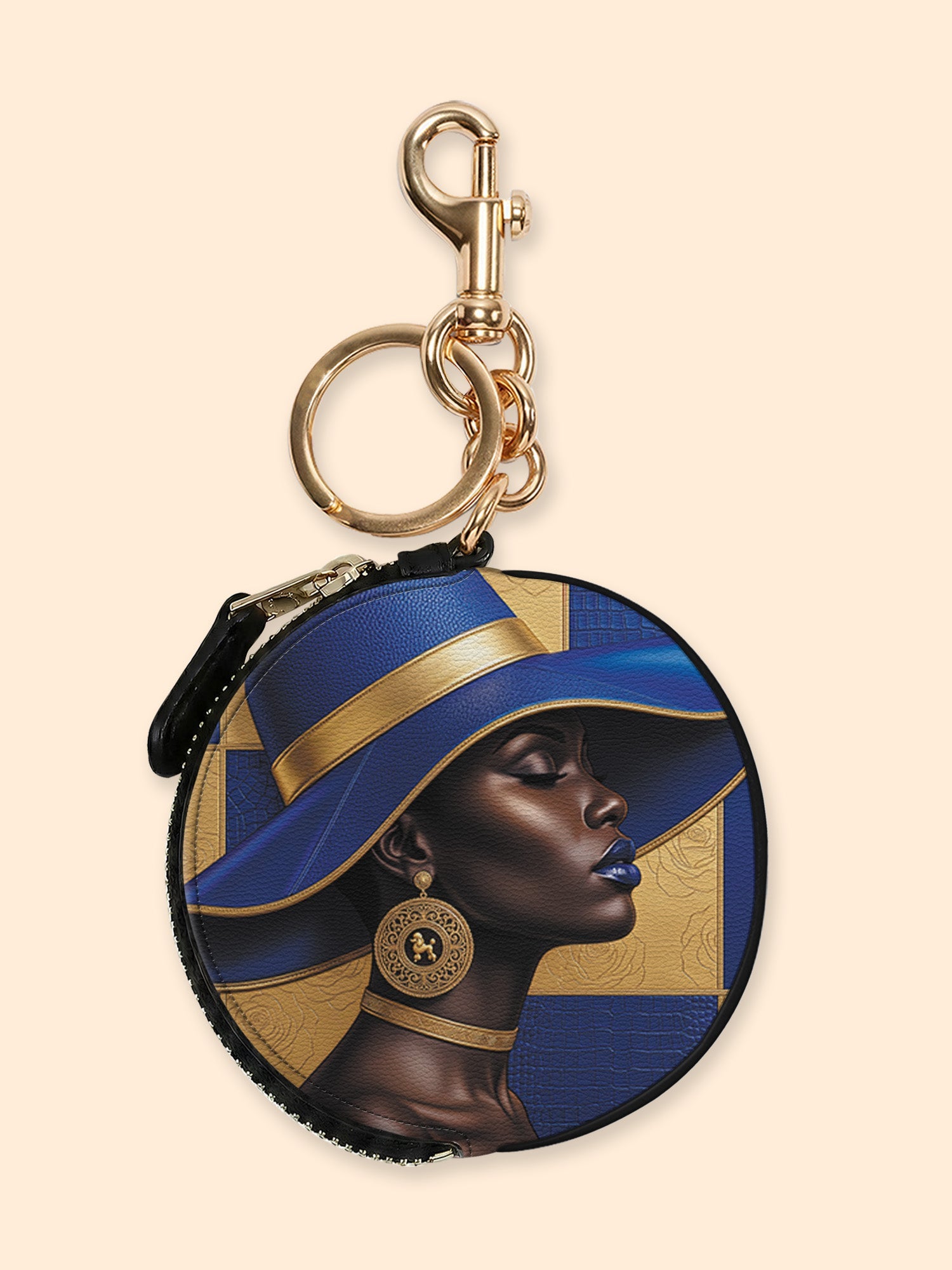 🎁 Sapphire Grace Circular Coin Pouch Bag Charm QR0HH217 (100% off)