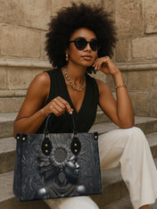 Black Orbit Premium Leather Handbag QR0XD243