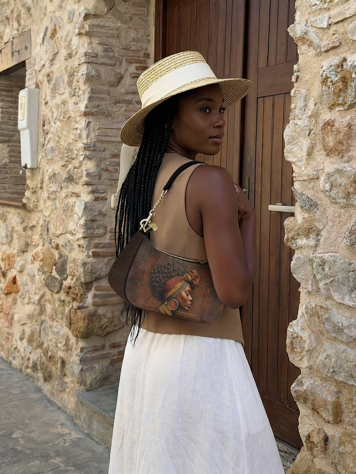 Afro-Elegance Demi Crossbody Bag QR0HH022