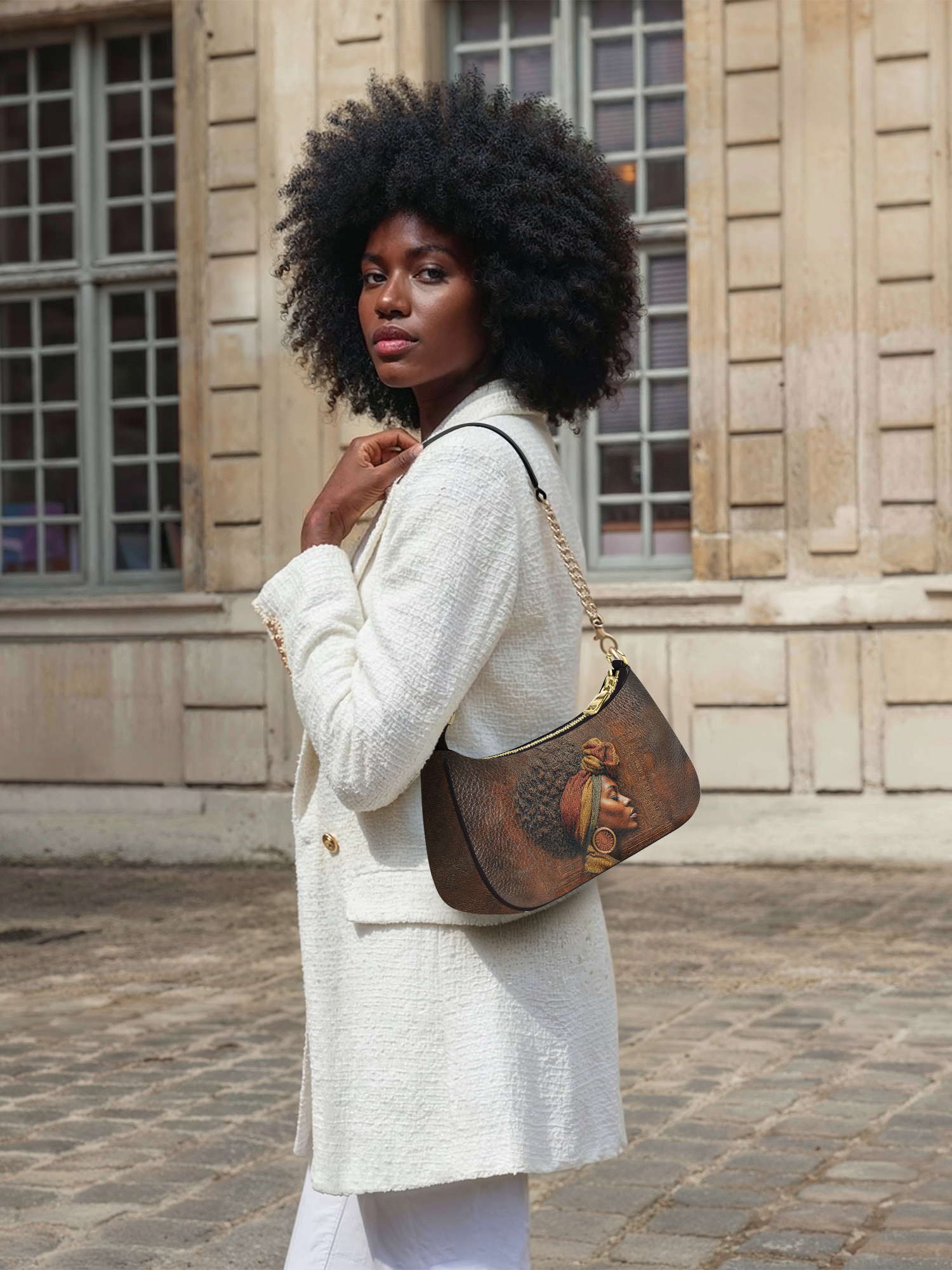 Afro-Elegance Demi Crossbody Bag QR0HH022