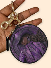 Bronze Horizon Circular Coin Pouch Bag Charm QR0TD458