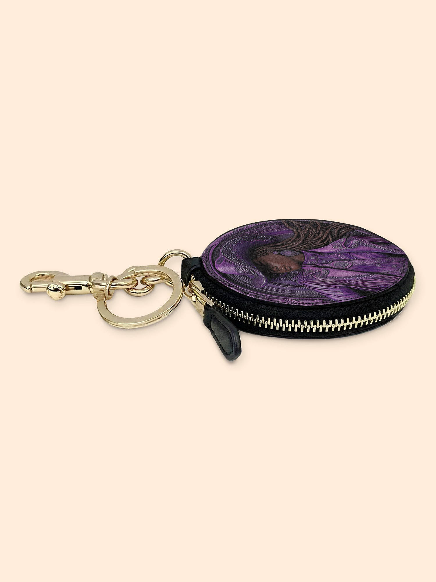 Bronze Horizon Circular Coin Pouch Bag Charm QR0TD458