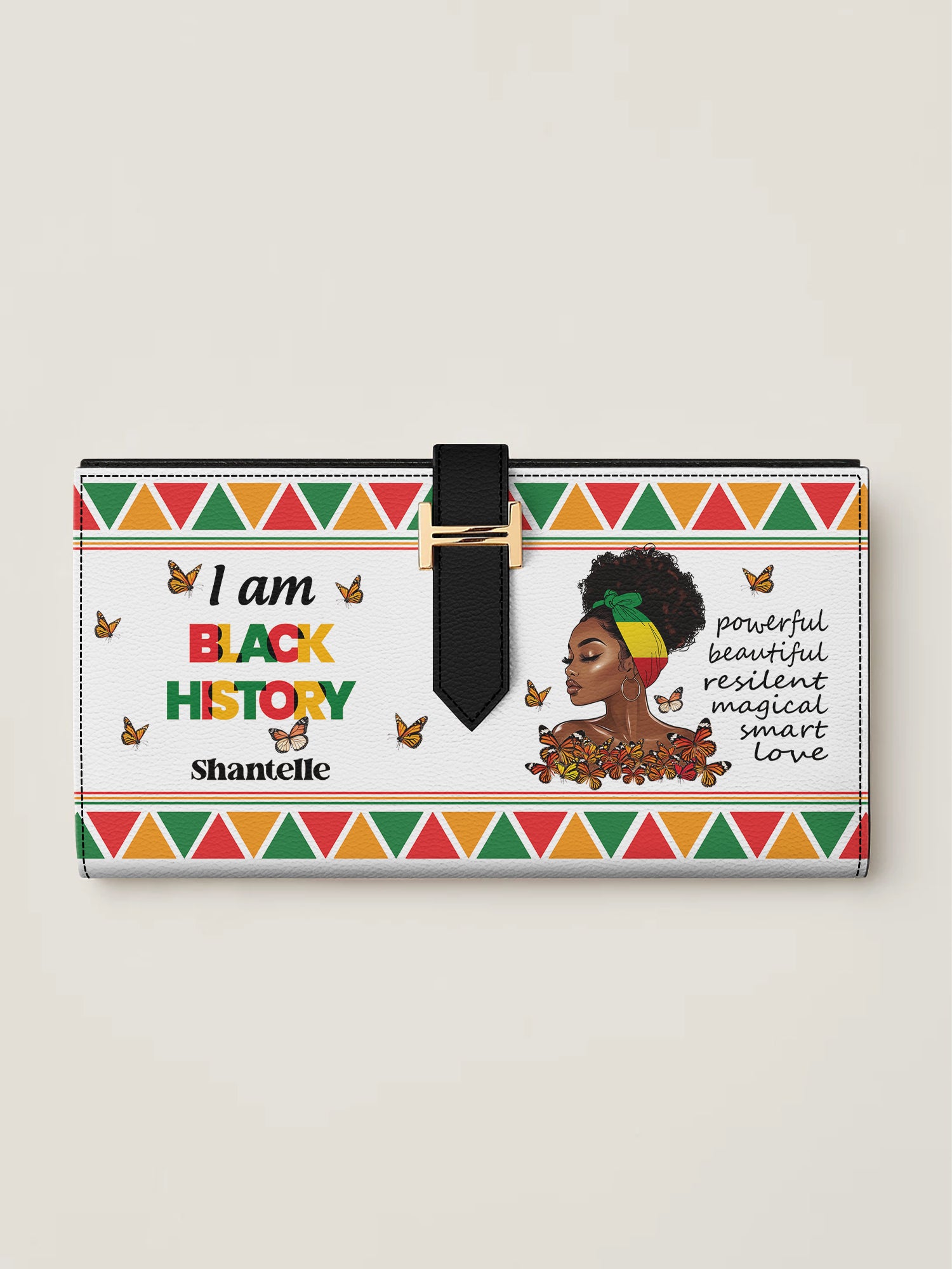 Black History Power Tab Closure Wallet