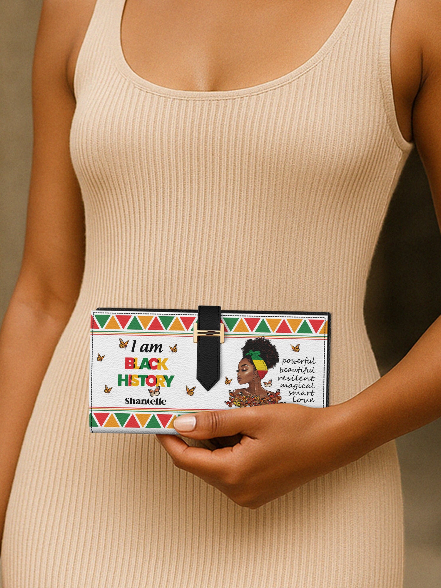 Black History Power Tab Closure Wallet
