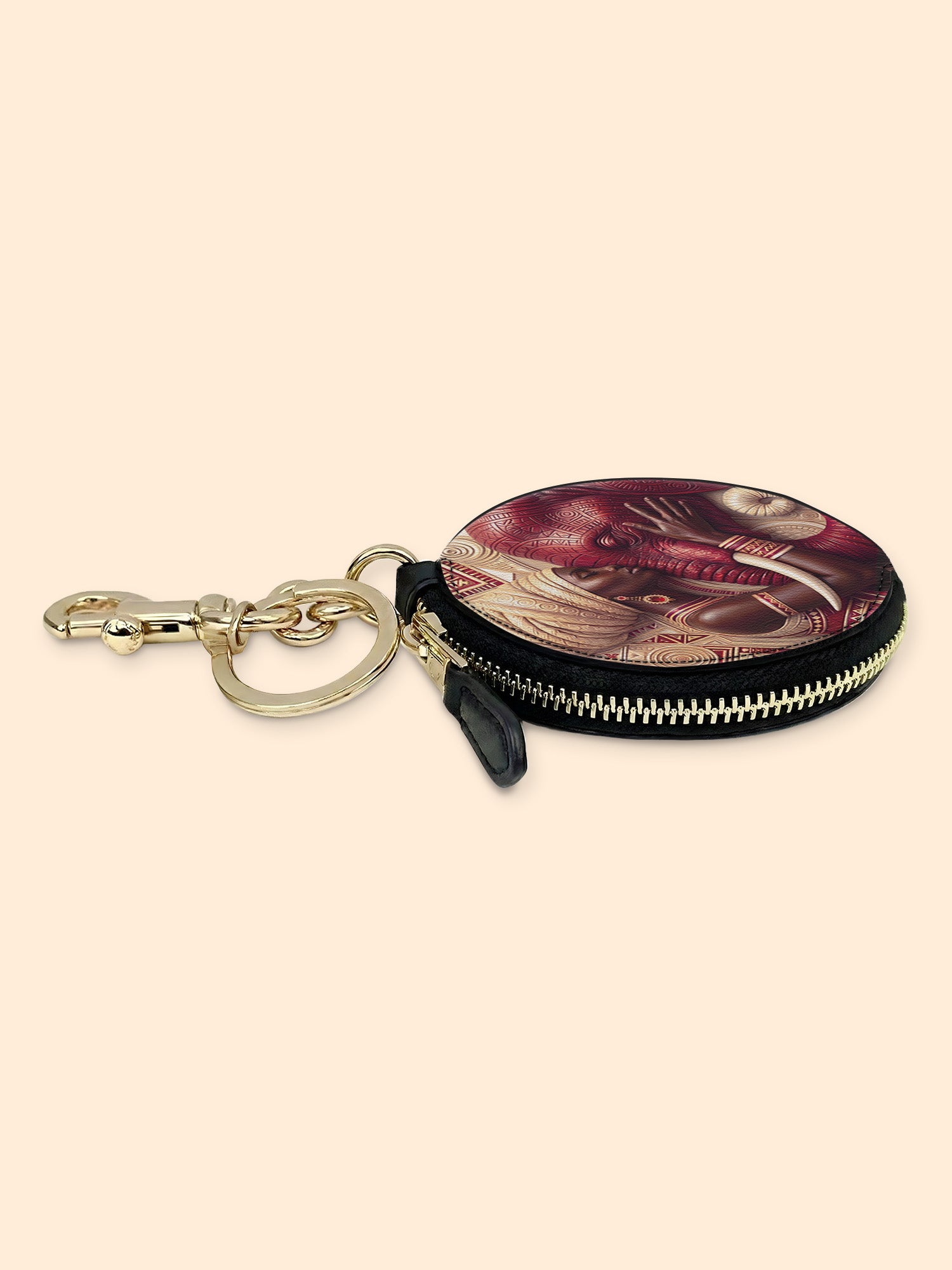 Walk in Strength Circular Coin Pouch Bag Charm QR0XD300