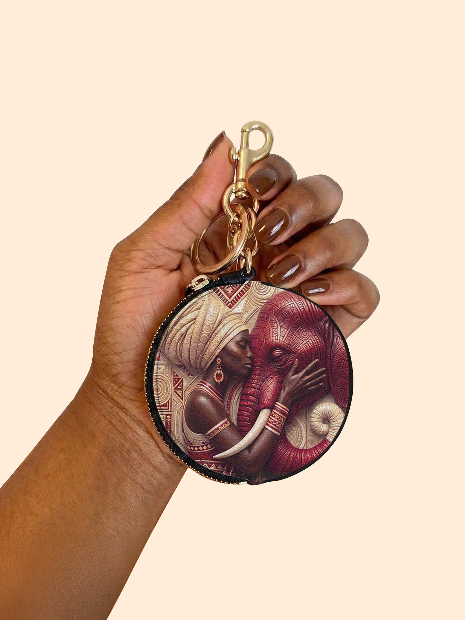 Walk in Strength Circular Coin Pouch Bag Charm QR0XD300