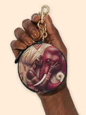 Walk in Strength Circular Coin Pouch Bag Charm QR0XD300