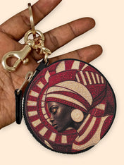 Torch Bearer Circular Coin Pouch Bag Charm QR0XD400