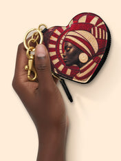 Torch Bearer Heart Coin Pouch Bag Charm QR0XD400