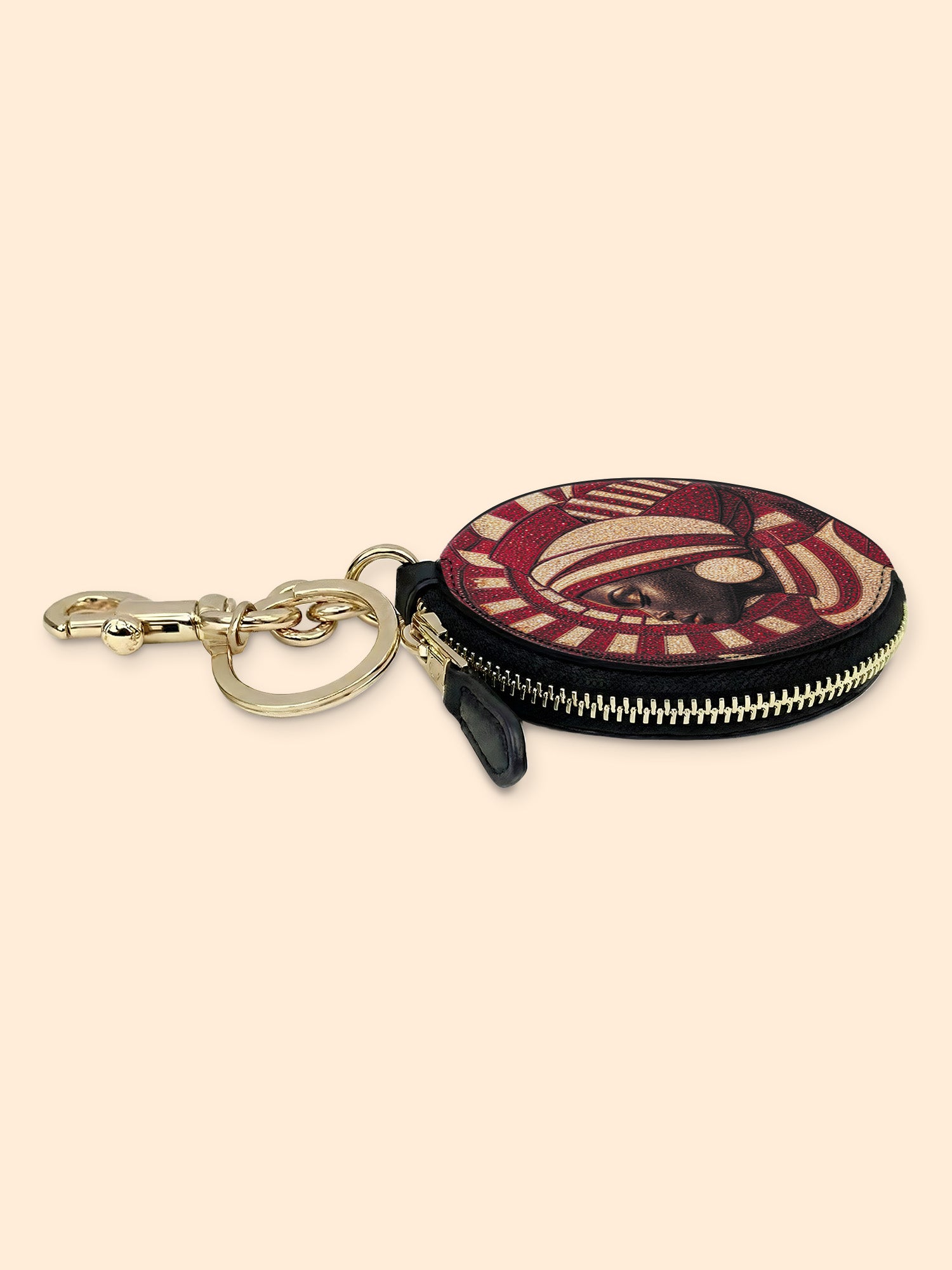 Torch Bearer Circular Coin Pouch Bag Charm QR0XD400