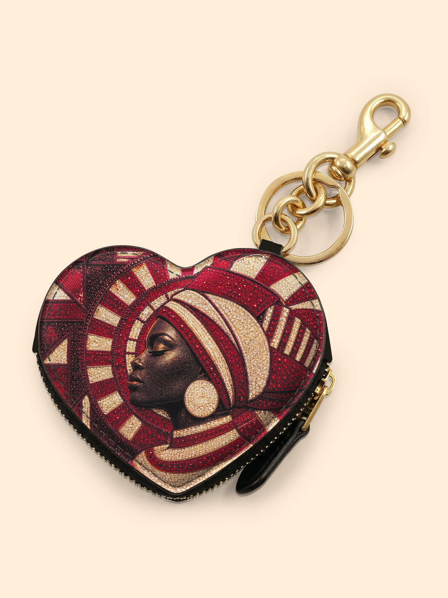 Torch Bearer Heart Coin Pouch Bag Charm QR0XD400