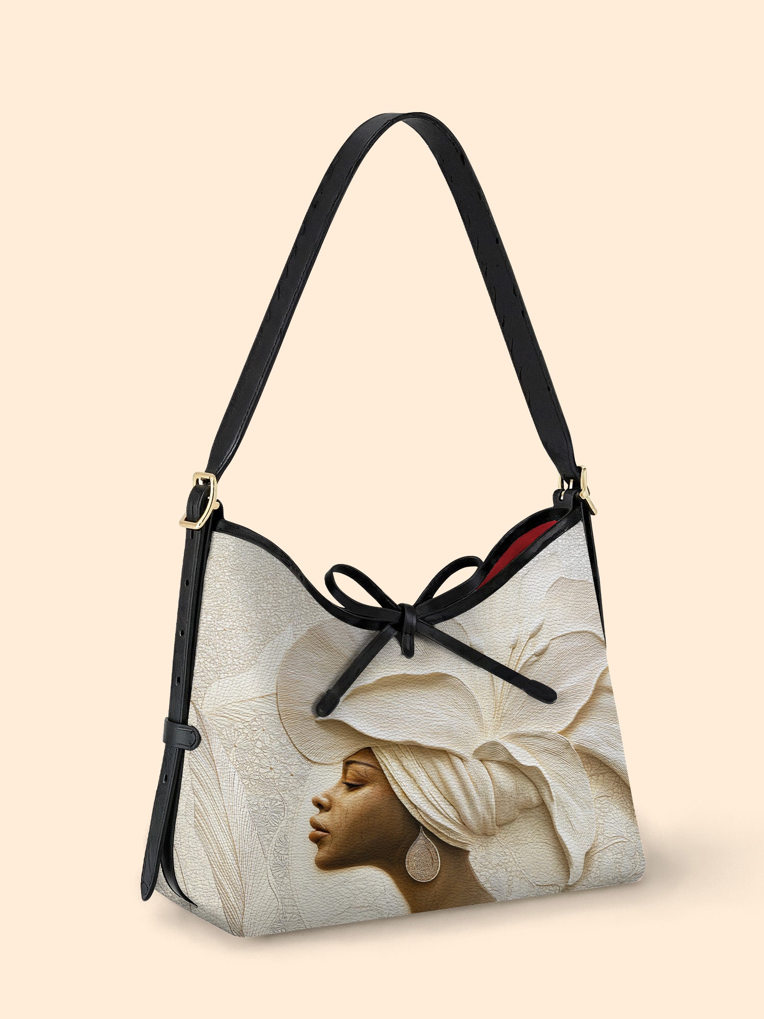 Ivory Blossom Bowline Hobo Bag QR0TV067