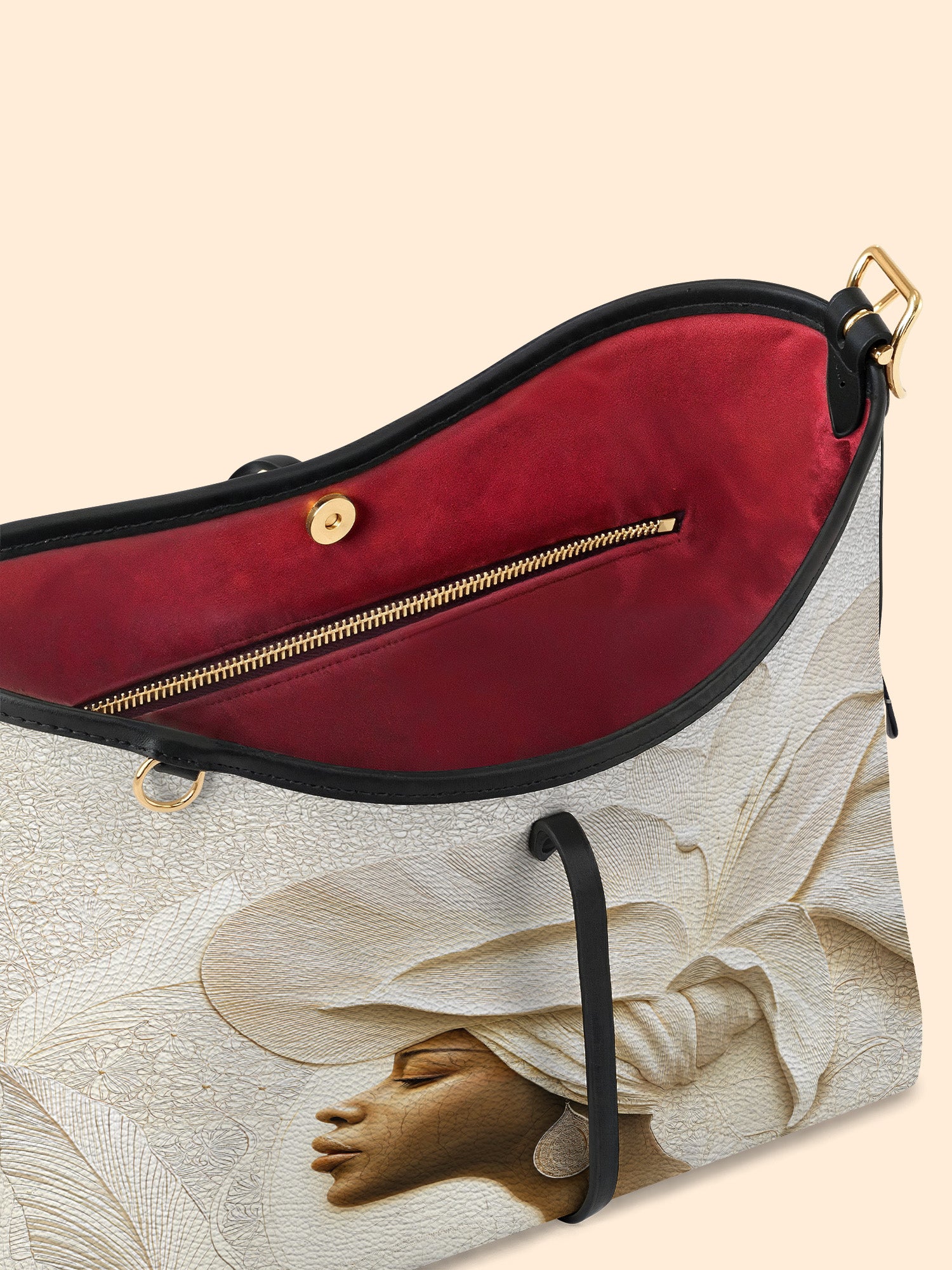 Ivory Blossom Bowline Hobo Bag QR0TV067