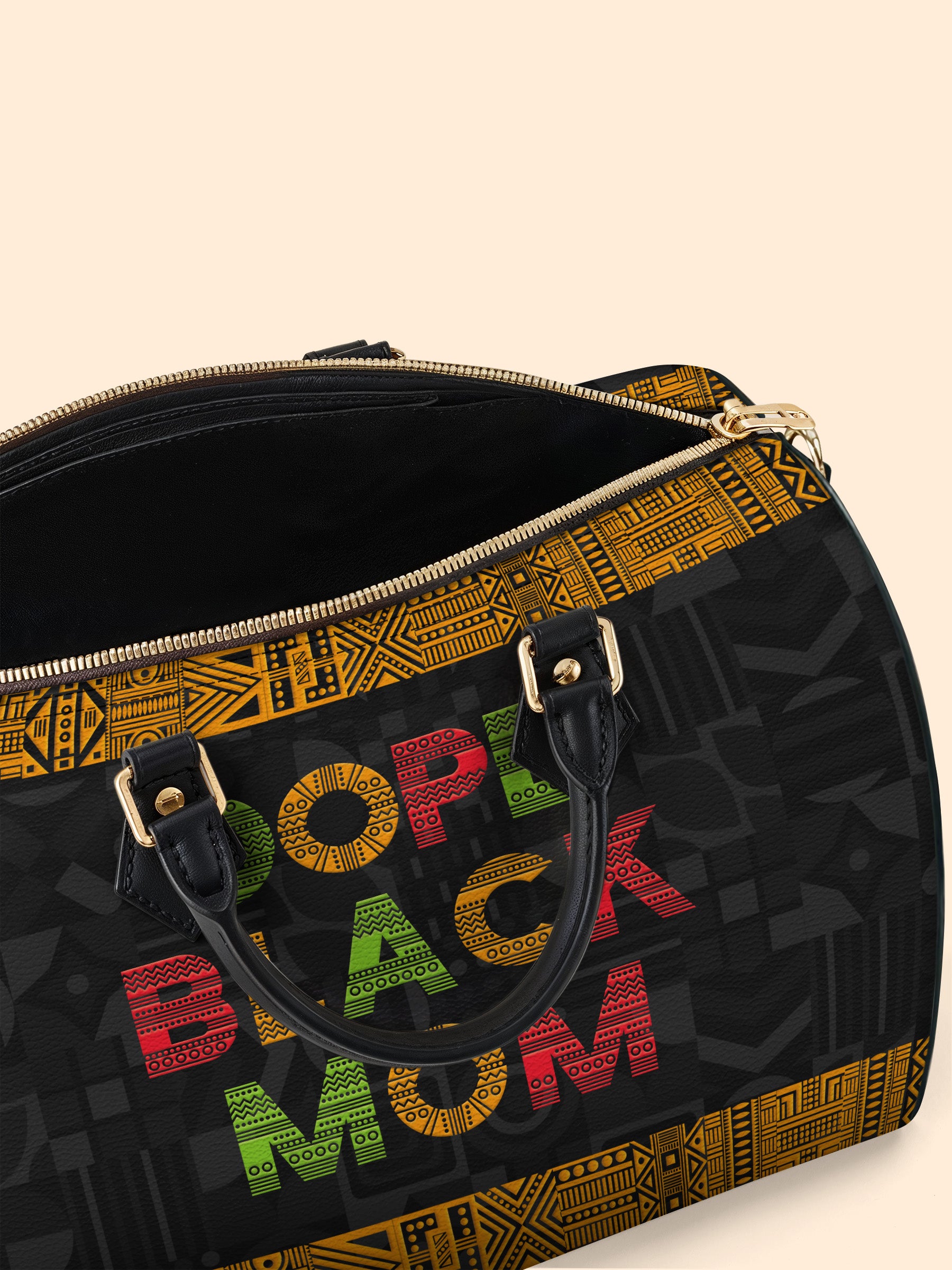 DOPE BLACK MOM Juneteenth Leather Boston Bag QR0XD1033