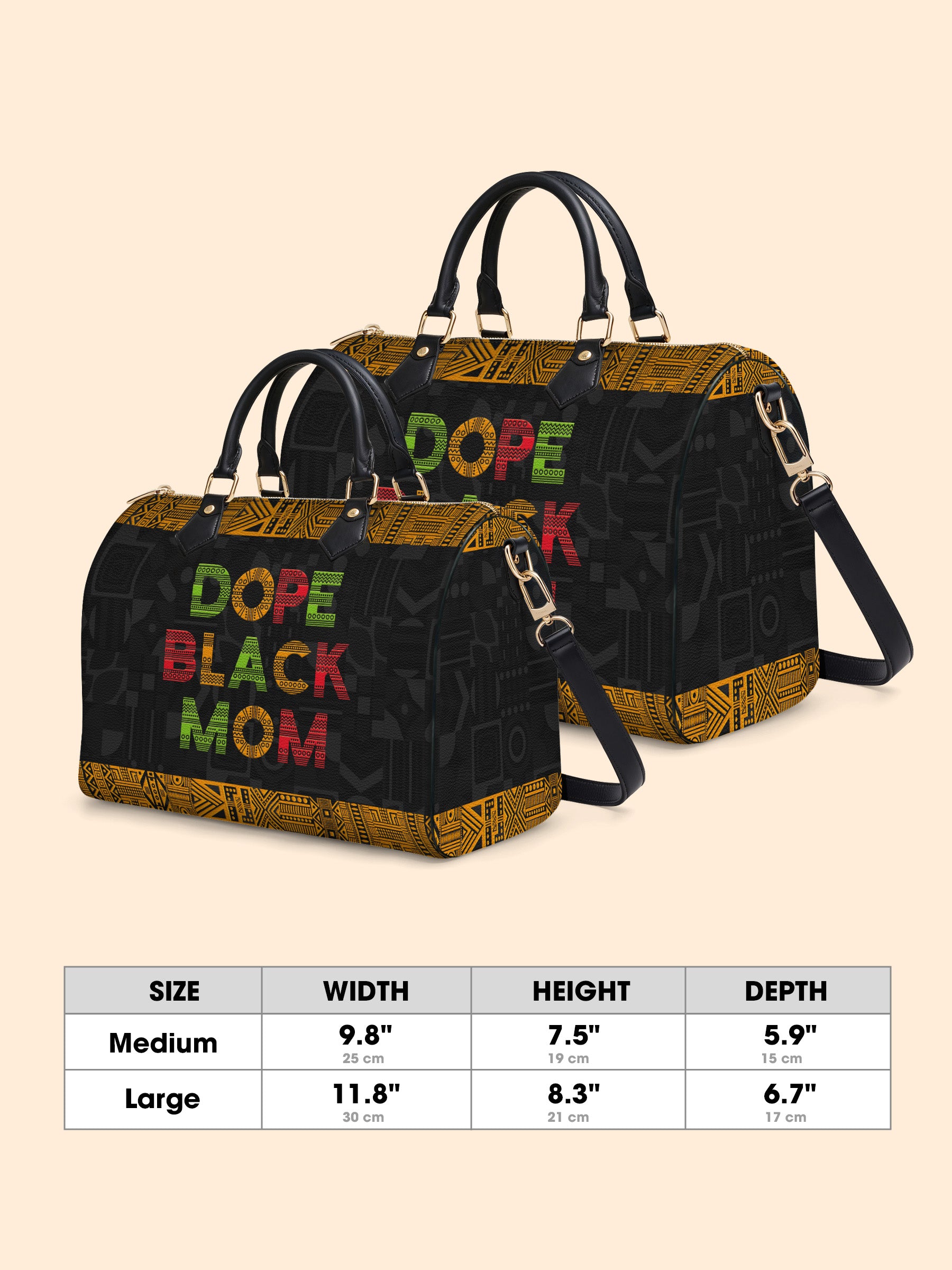 DOPE BLACK MOM Juneteenth Leather Boston Bag QR0XD1033