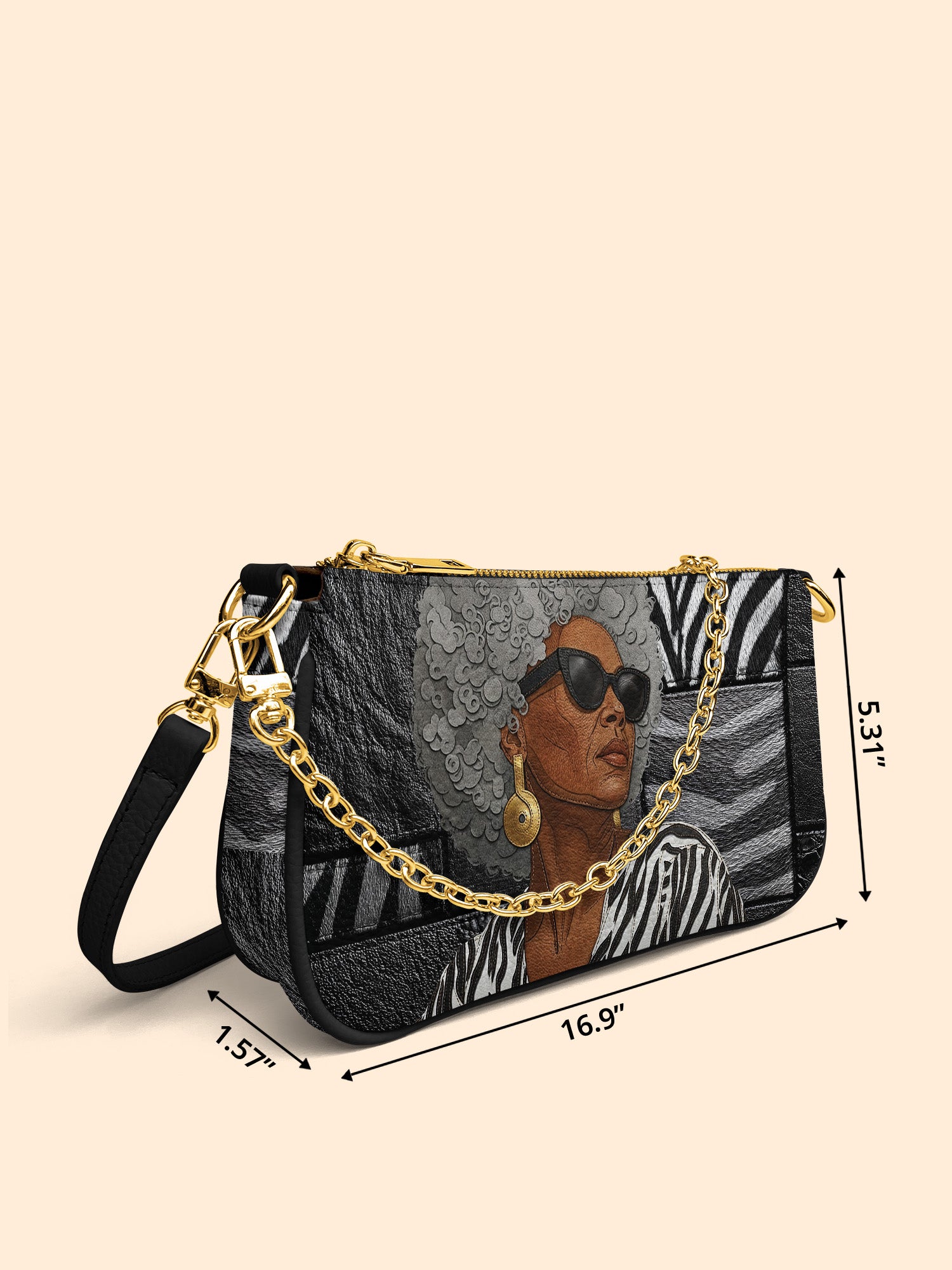 Midnight Zebra Classic Zip Pochette QR0TV259