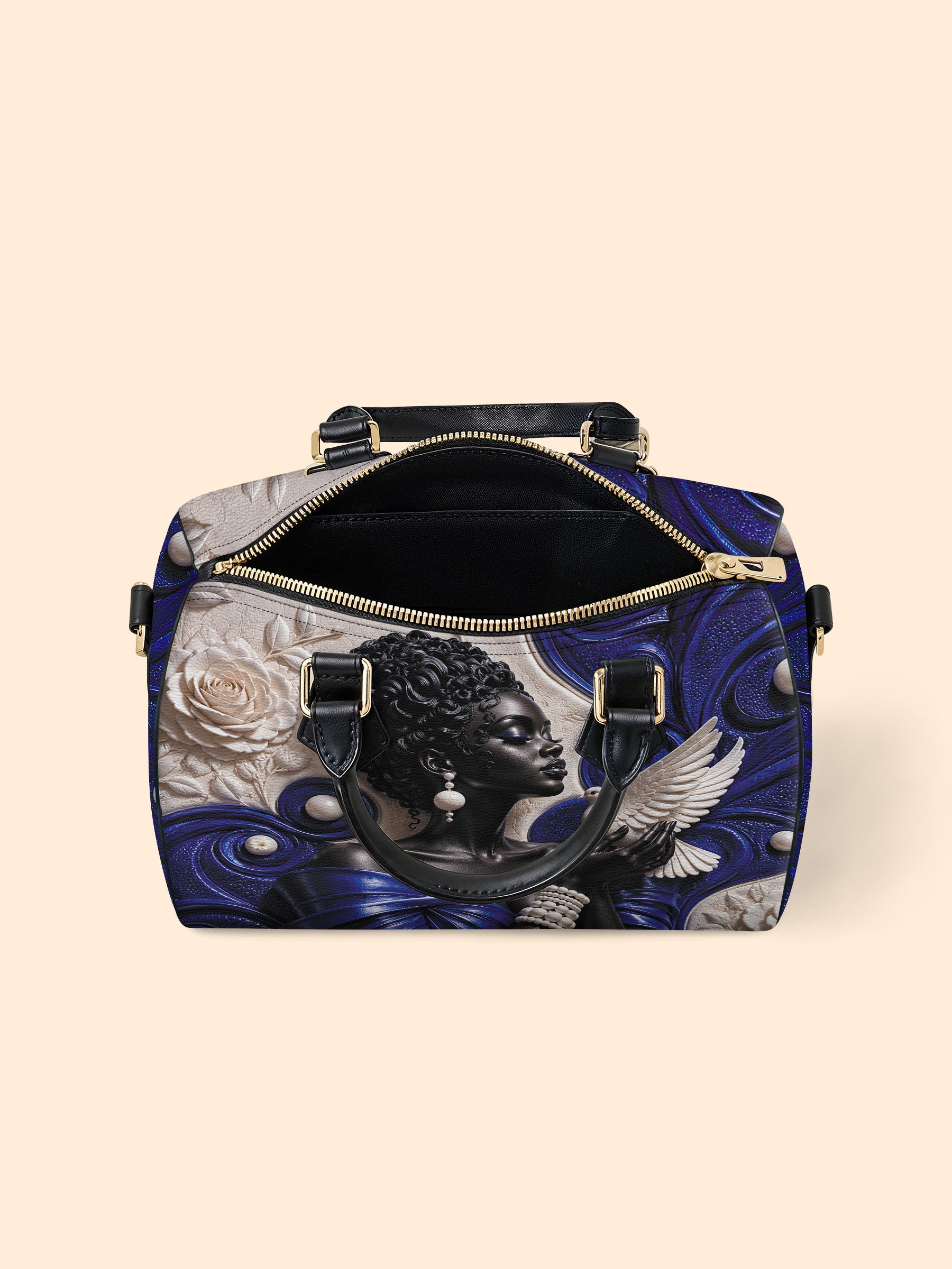 Royal Serene Leather Boston Bag QR0HH213