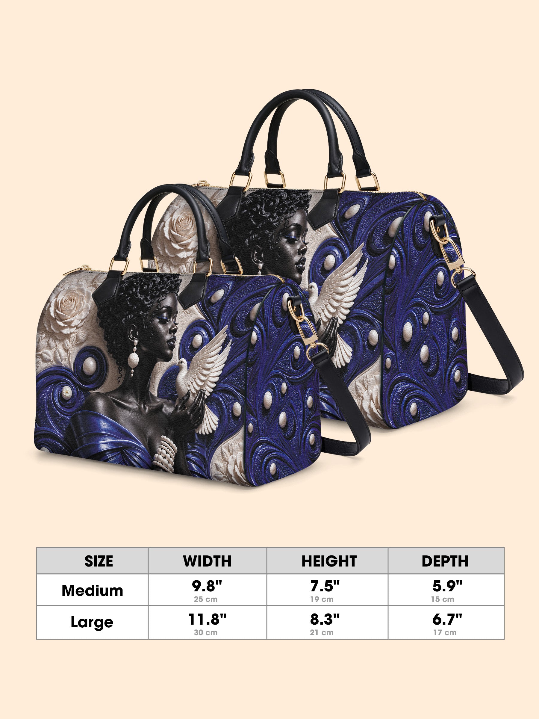Royal Serene Leather Boston Bag QR0HH213