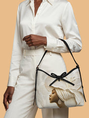 Ivory Blossom Bowline Hobo Bag QR0TV067