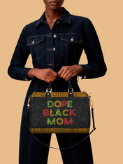 DOPE BLACK MOM Juneteenth Leather Boston Bag QR0XD1033