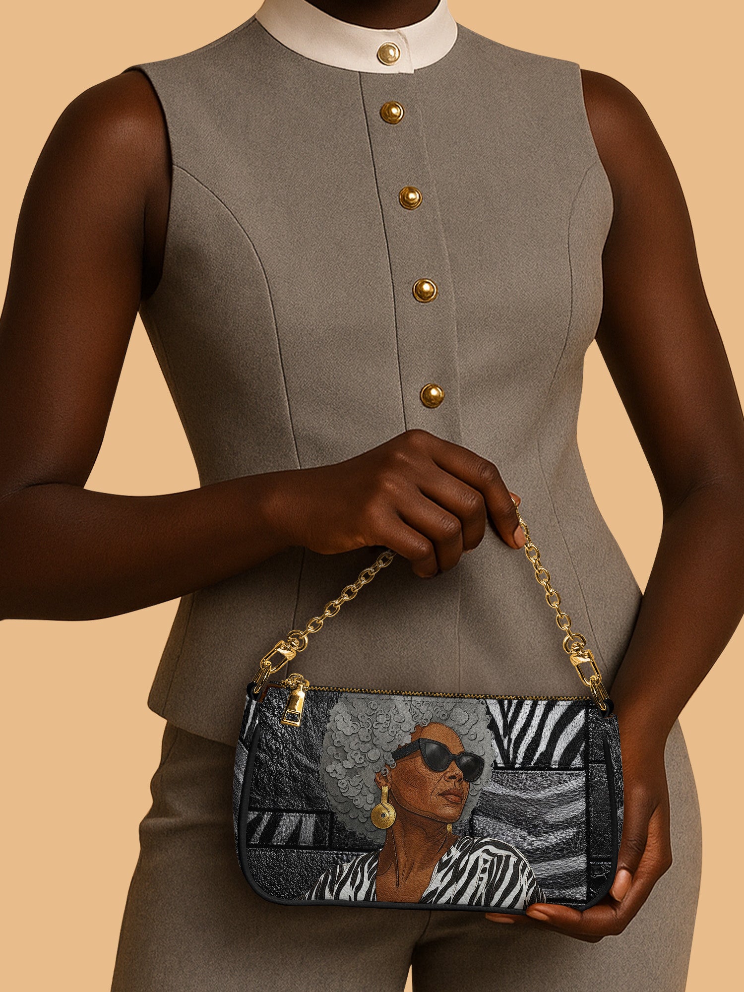 Midnight Zebra Classic Zip Pochette QR0TV259