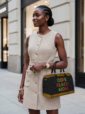 DOPE BLACK MOM Juneteenth Leather Boston Bag QR0XD1033