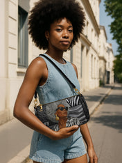 Midnight Zebra Classic Zip Pochette QR0TV259