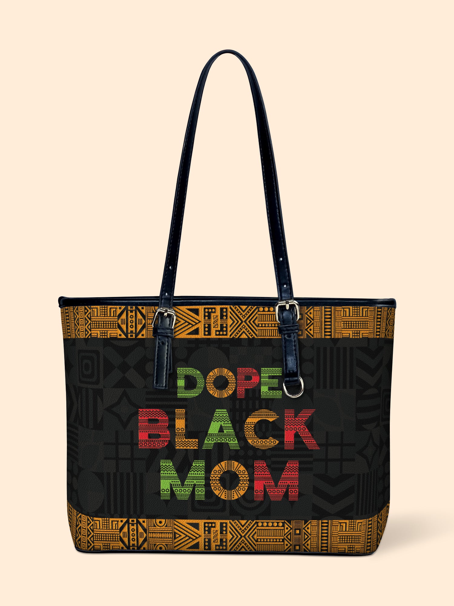 DOPE BLACK MOM Juneteenth Leather Bucket Bag QR0XD1033