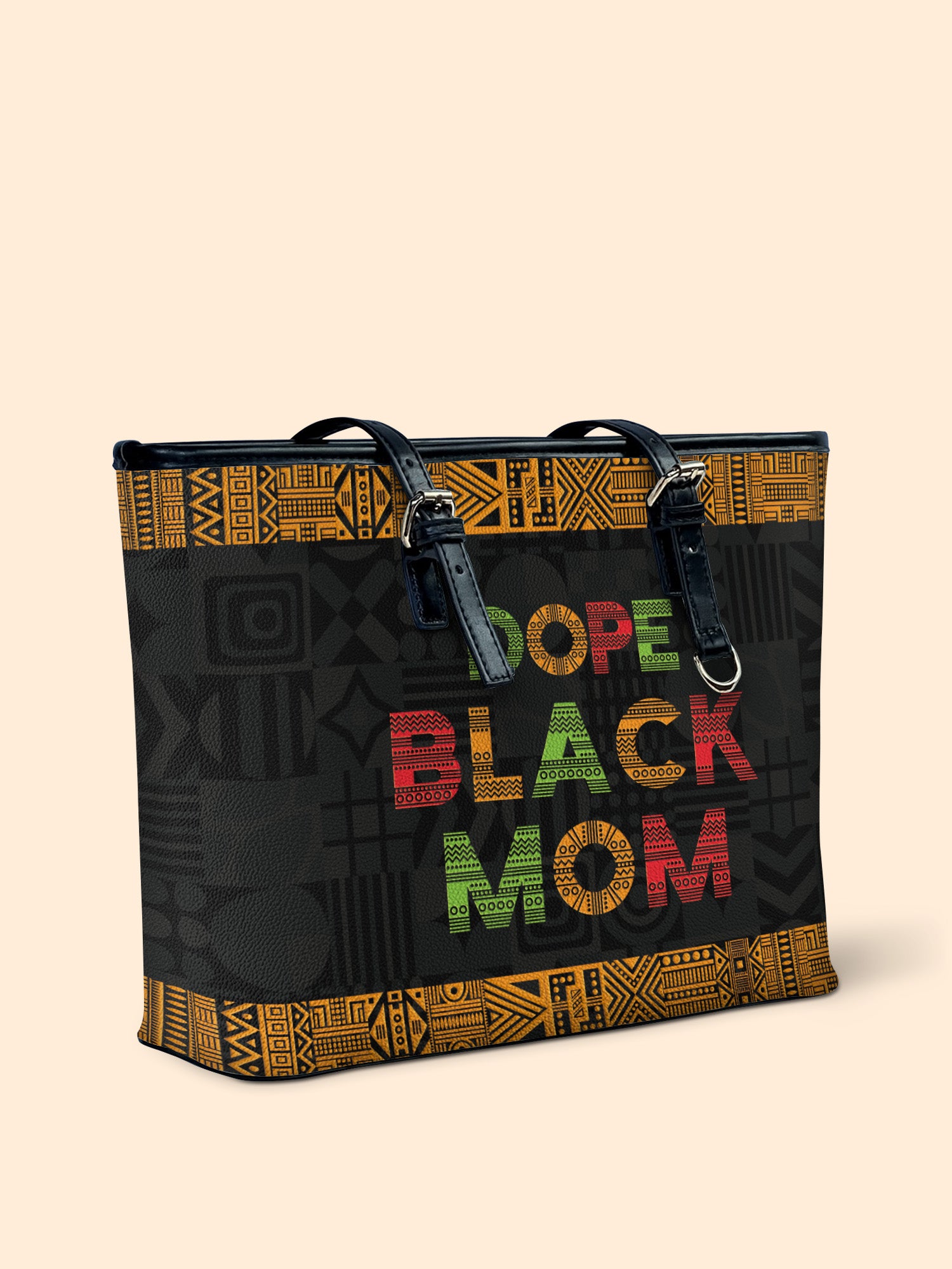 DOPE BLACK MOM Juneteenth Leather Bucket Bag QR0XD1033
