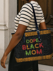 DOPE BLACK MOM Juneteenth Leather Bucket Bag QR0XD1033