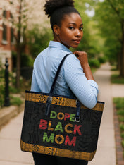 DOPE BLACK MOM Juneteenth Leather Bucket Bag QR0XD1033