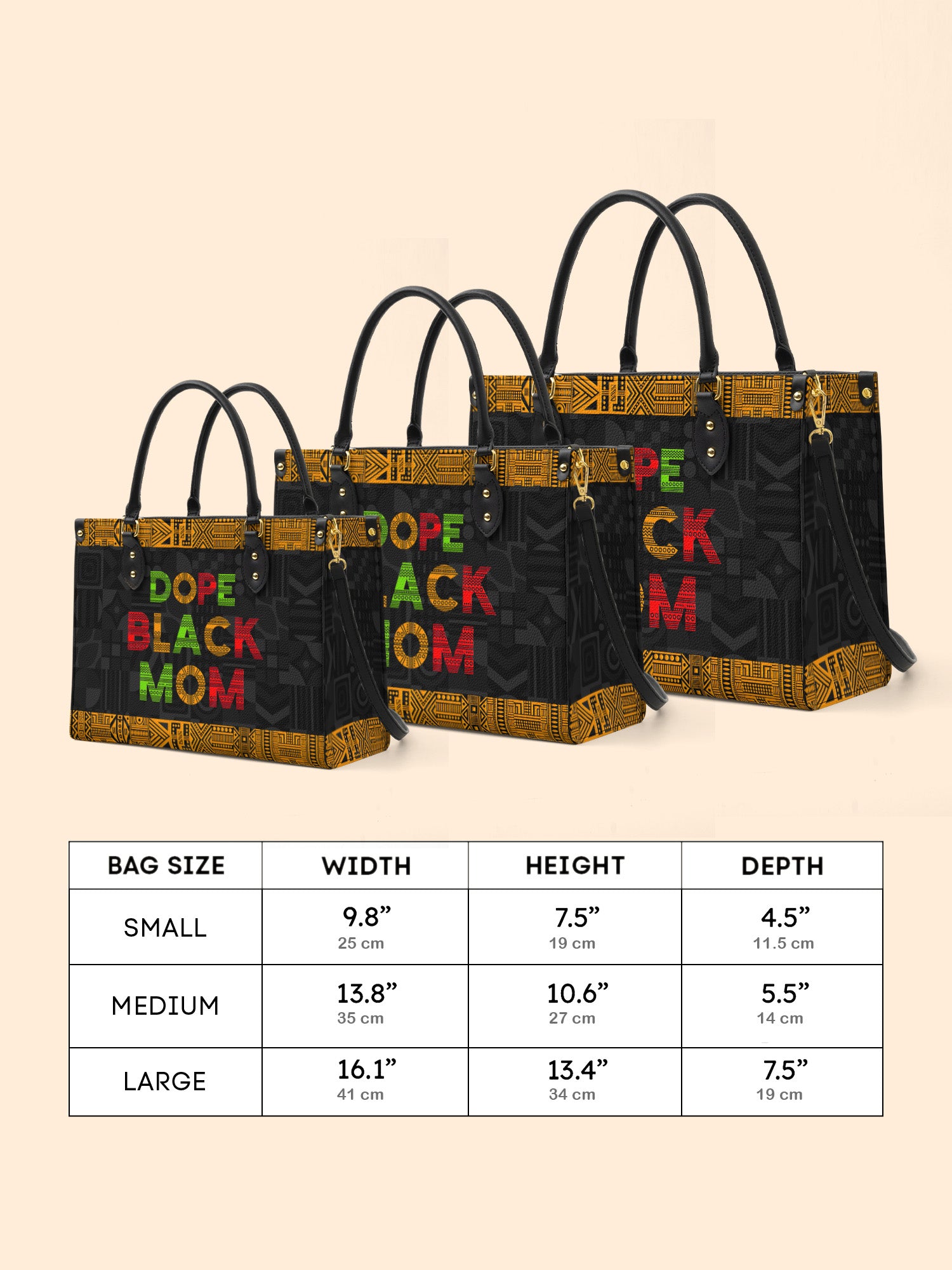 DOPE BLACK MOM Juneteenth Premium Leather Handbag QR0XD1033
