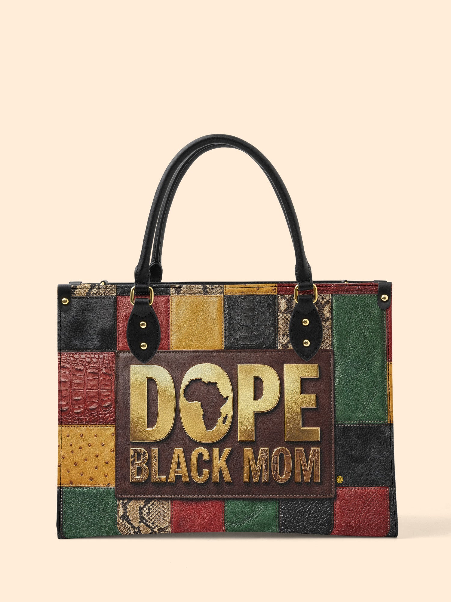Dope Black Mom Heritage Premium Leather Handbag QR0TV271