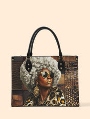 Bronze Leopard Premium Leather Handbag QR0TV260