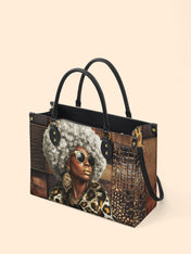 Bronze Leopard Premium Leather Handbag QR0TV260