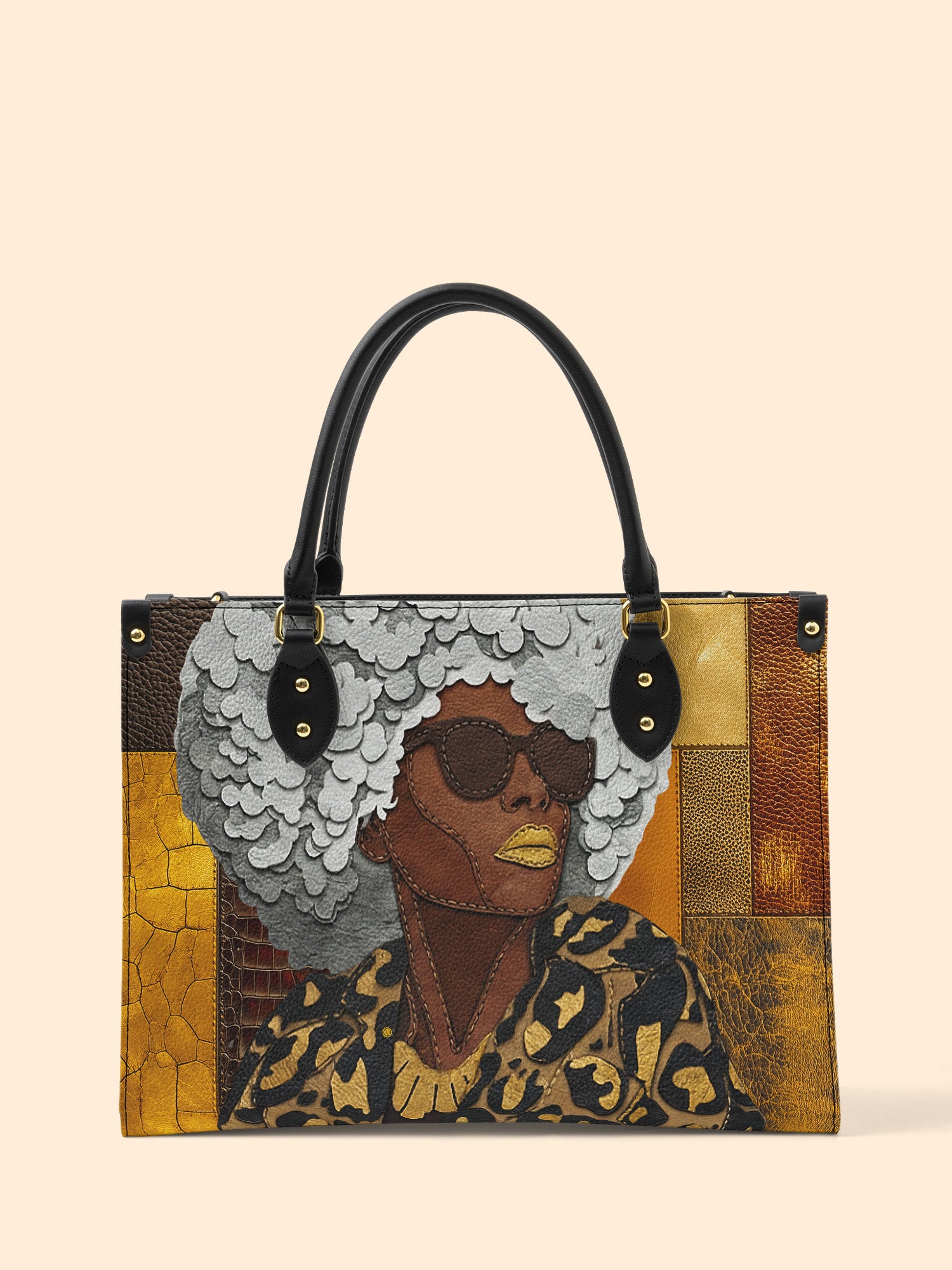 Golden Fierce Premium Leather Handbag QR0TV256