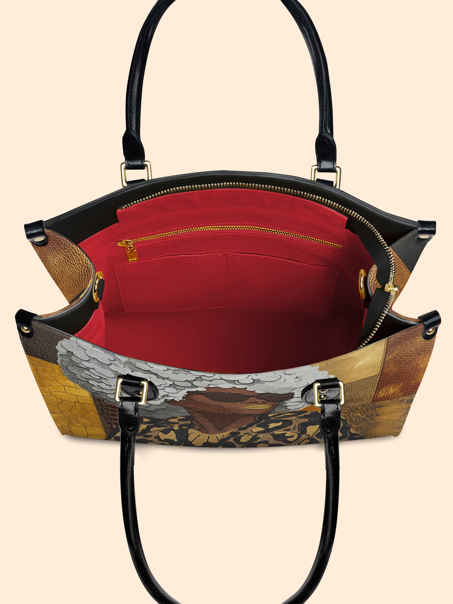 Golden Fierce Premium Leather Handbag QR0TV256