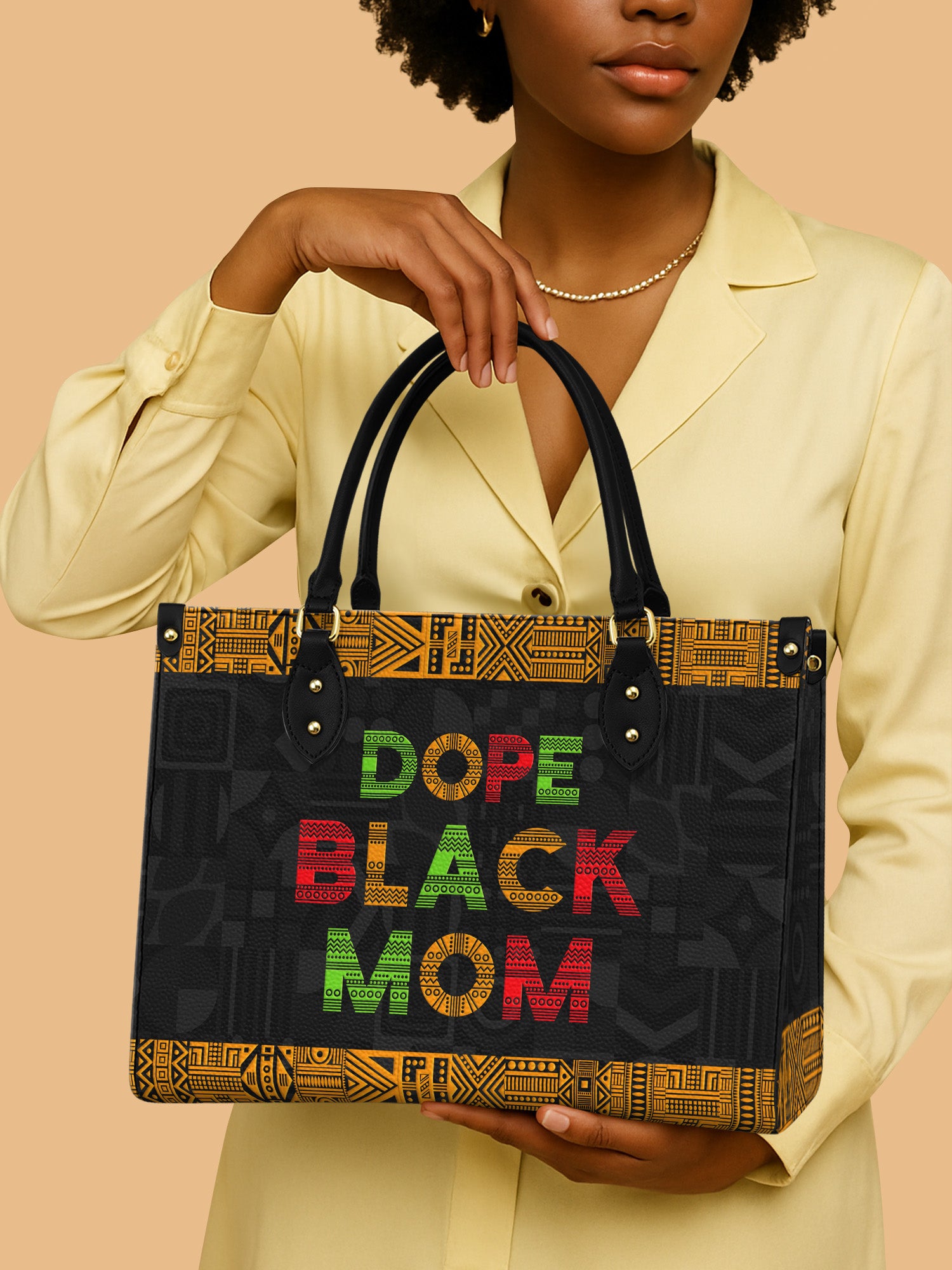 DOPE BLACK MOM Juneteenth Premium Leather Handbag QR0XD1033