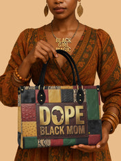 Dope Black Mom Heritage Premium Leather Handbag QR0TV271