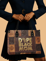 Dope Black Mom Power Premium Leather Handbag QR0TV270